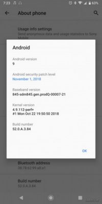آپدیت اندروید 9 پای برای اکسپریا XZ2 پریمیوم