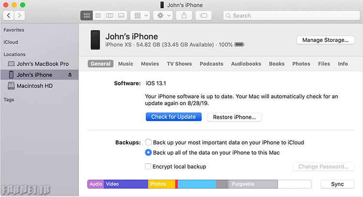 آموزش آپدیت iOS 13 آیفون با آیتونز